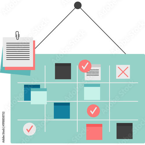 Busy schedule for week calendar vector icon isolated on white