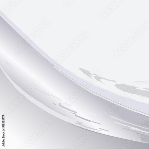 Abstract white curved surface with reflective properties.