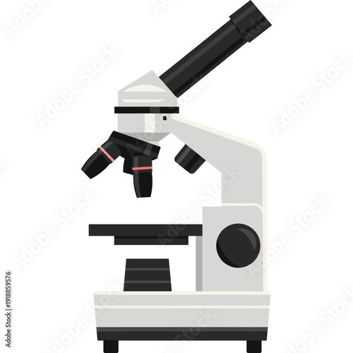 Medical microscope vector icon isolated on white