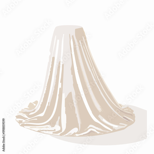 Luxurious satin fabric draped elegantly over a pedestal or display stand.