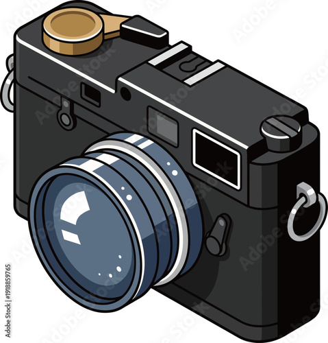 An old-style camera with a captivating lens, representing the nostalgia of photography and the joy of capturing moments, memories, and experiences through art.