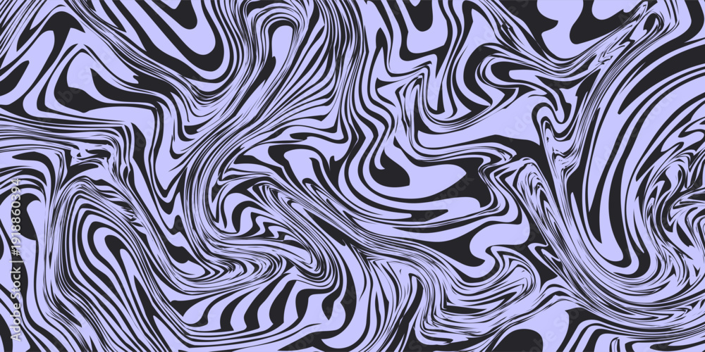 Fototapeta premium Dynamic blue and dark grey vector art featuring wavy, hypnotic lines. The abstract pattern creates an optical illusion effect, perfect for modern psychedelic backgrounds or design.
