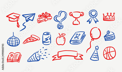 After Graduation Night Prom Class 2026 Doodle Illustration 