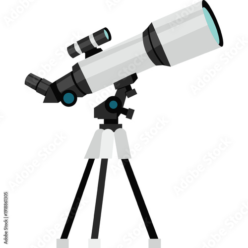 Telescope for space study vector icon isolated on white