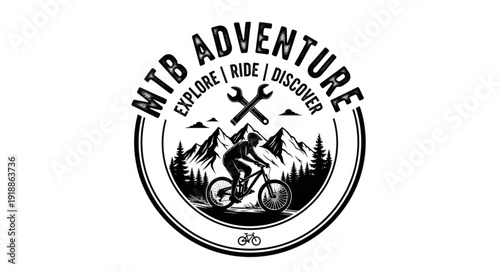 Mountain Bike Adventure Logo Design.