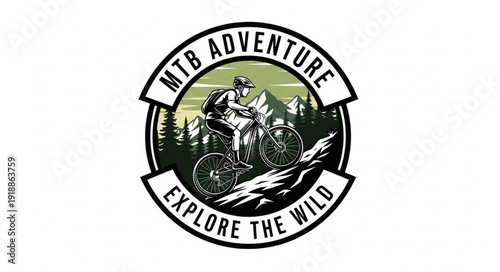 Mountain Bike Adventure Logo Design.