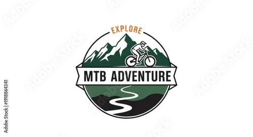 Mountain Bike Adventure Logo Design.