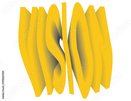 VISION 3D Text Design vector icon letters