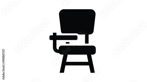 Simple black chair design a stark graphic representation silhouette