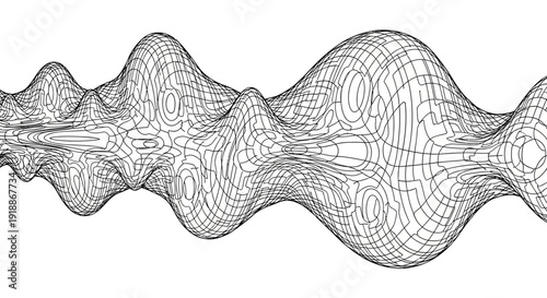 A complex black and white line art design on a plain background