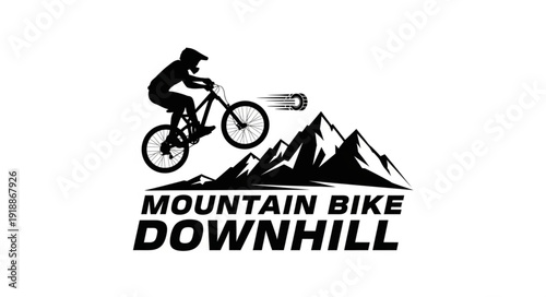 Mountain Bike Downhill Logo Design.