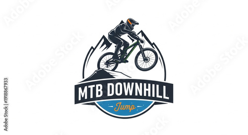 Mountain Bike Downhill Logo Design.