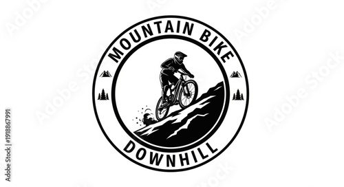 Mountain Bike Downhill Logo Design.