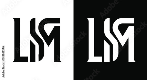 A contemporary and distinctive monogram logo design spelling out the name "LISA" with stylized, intertwined capital letters, showcased in bold black on white and crisp white on black backgrounds for s