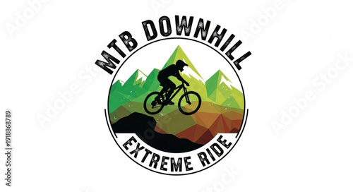 Mountain Bike Downhill Extreme Ride Logo.