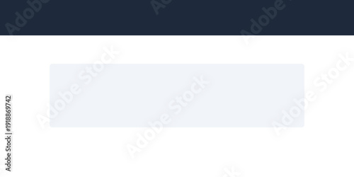 Minimalist design with a dark blue horizontal bar and light gray background