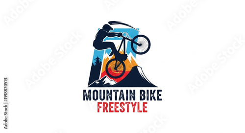 Mountain Bike Freestyle Logo Design.