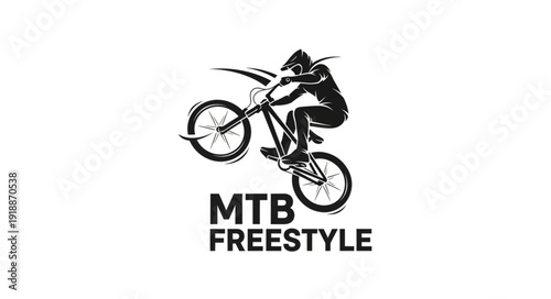 Mountain Bike Freestyle Rider Illustration.