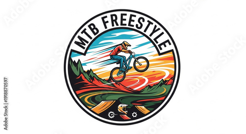 Mountain Bike Freestyle Rider Logo.