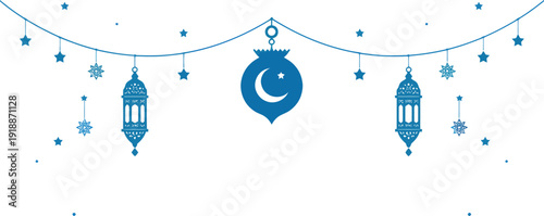 Festive pink silhouette graphic featuring eid mubarak text crescent moon and mosque domes representing a joyous celebration and spiritual observance