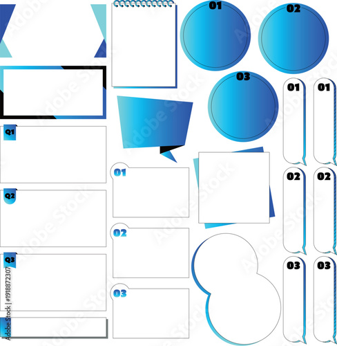 This simple business title frame features stylish accents and plenty of white space. It showcases a blue and light blue gradient.