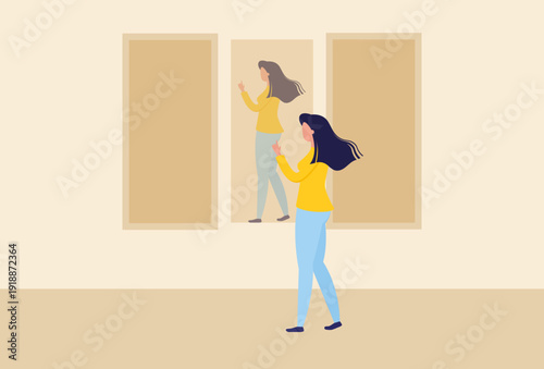 Mirrors Concept Illustration Vector Style