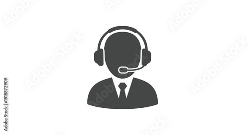 Stylized silhouette of a customer service agent wearing a headset for professional communication support