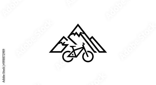 Mountain Bike Illustration Simple Design.