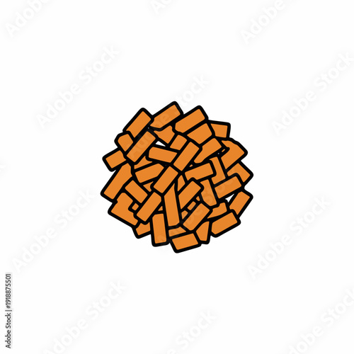 Pile of Dry Pet Food or Dog Kibble Vector Icon