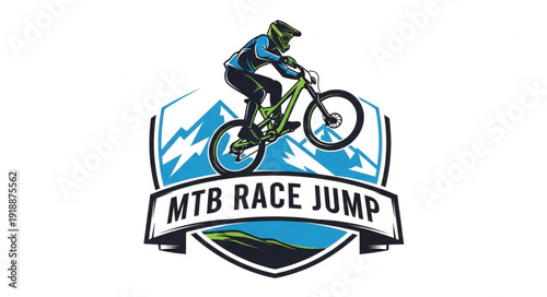 Mountain Bike Racing Logo Design.