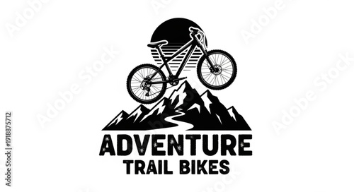 Mountain Bike Logo Design Illustration.