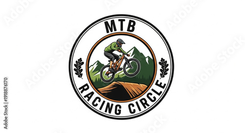 Mountain Bike Racing Circle Logo.