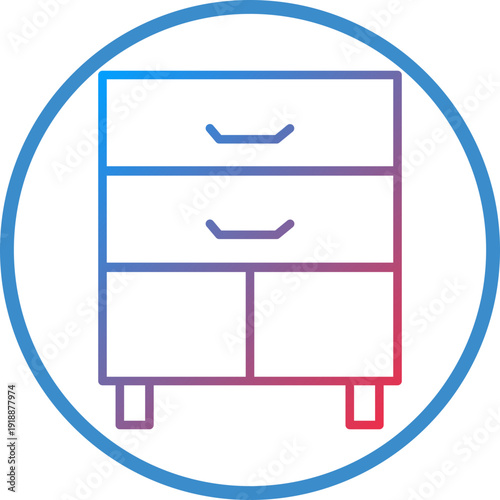Drawers Line Icon Style