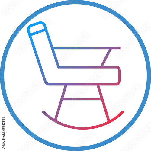 Rocking Chair Line Icon Style