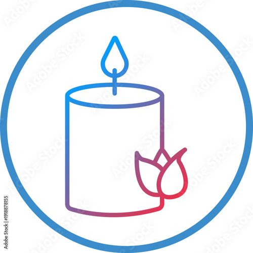 Scented Candle Line Icon Style