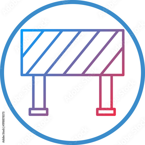 Road Barrier Line Icon Style