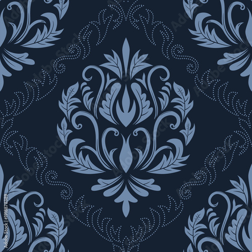 Damask seamless repeat element pattern. Beautiful luxury vintage floral damask vector illustration. Design for wallpaper, decorative, texture, textile, ornament, wrapping, shirts, clothing