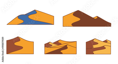 Sand Dunes Line art simple creative color illustration