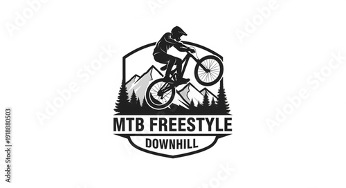 Mountain Biker Downhill Freestyle Logo.