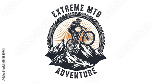 Mountain Biker Extreme Adventure Logo.