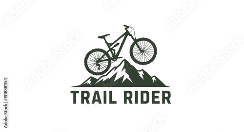 Mountain Bike Trail Rider Logo Design.