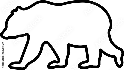 Bear icon in line style featuring grizzly, ursus, wildlife, animal silhouette and predator synonym elements for nature design, forest logo branding and graphic use