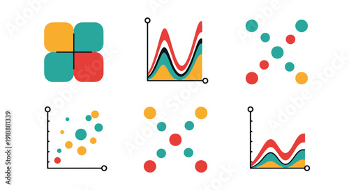 Scatter Plot Line clean vibrant tone illustration