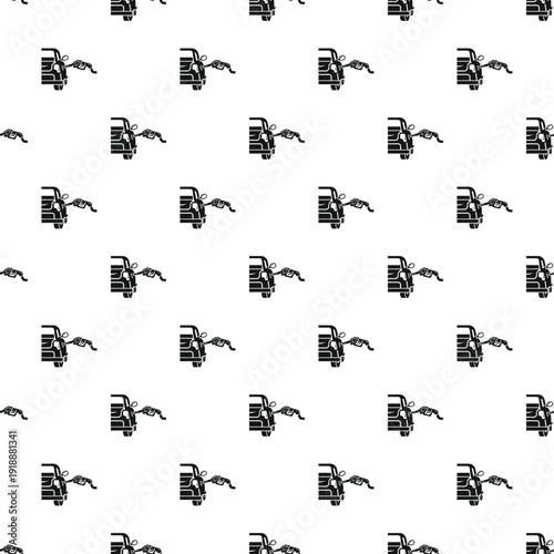 Black and white car refueling pattern illustrating automotive service and energy