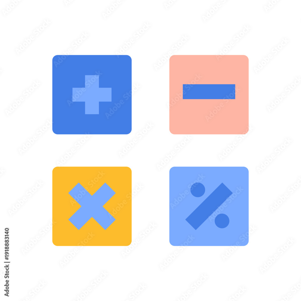 Fototapeta premium Basic Math Operations Icons
