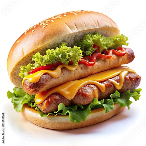 hamburger isolated on White background