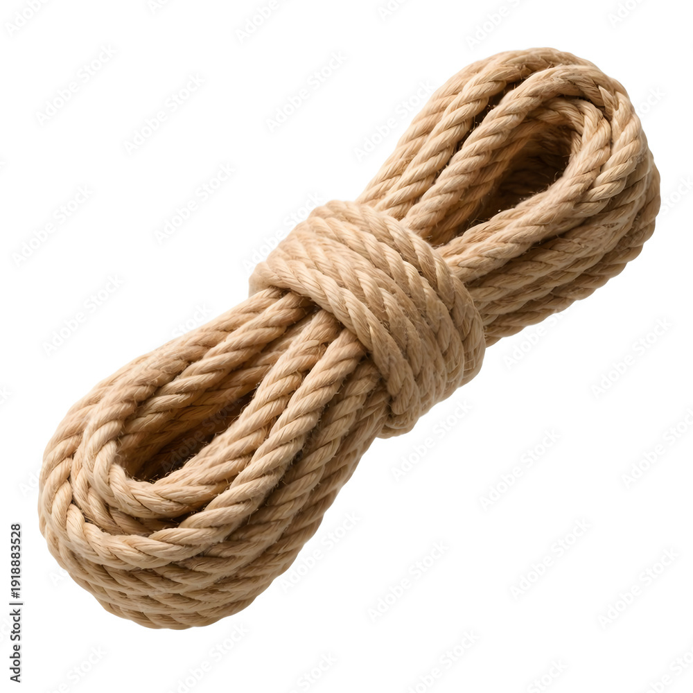 Obraz premium Coiled Natural Rope 3D
