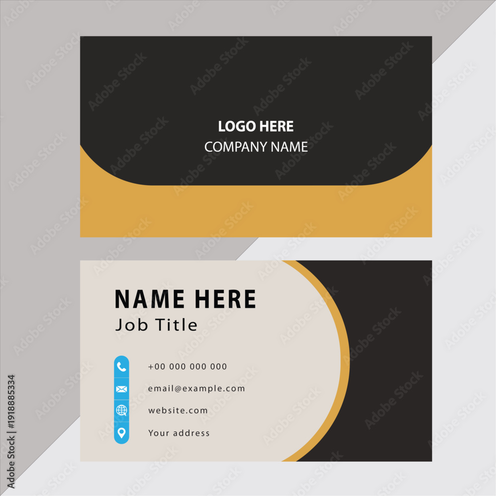 Obraz premium Bold Black and Yellow Modern Business Card Template