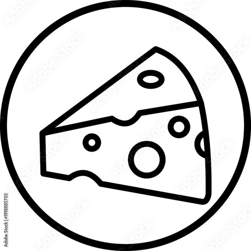 Cheese line icon style
