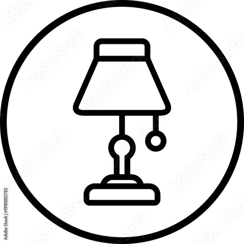 Table Lamp line icon style